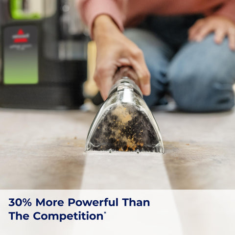 BISSELL Little Green Max Pet SmartMix tough stain tool in action