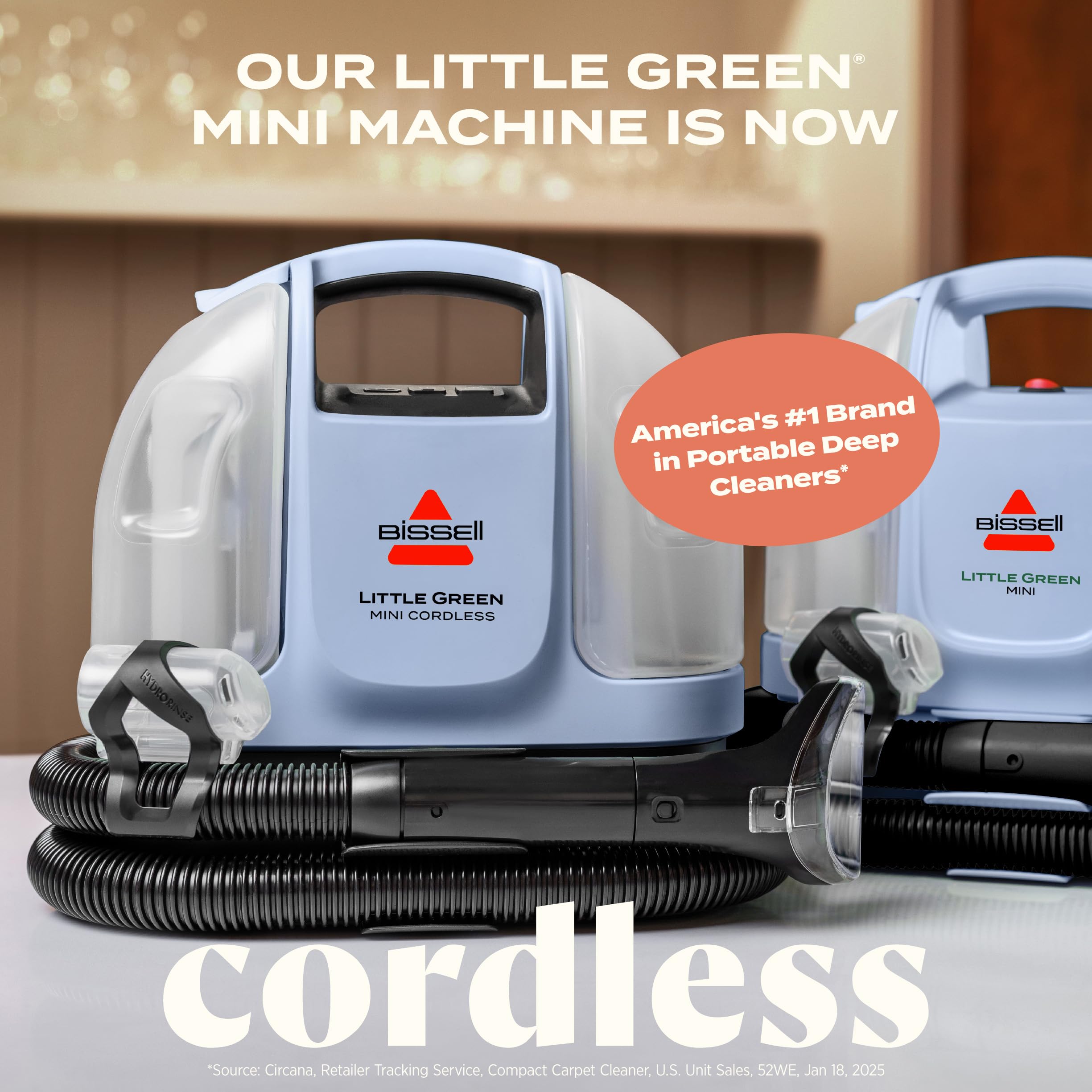 Bissell Little Green Mini BatteryBoost mode extends cordless cleaning time up to 20 minutes.