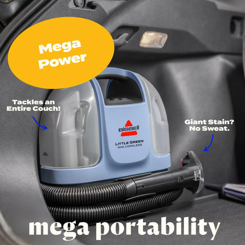 Bissell Little Green Mini compact storage fits in small apartments and dorms.