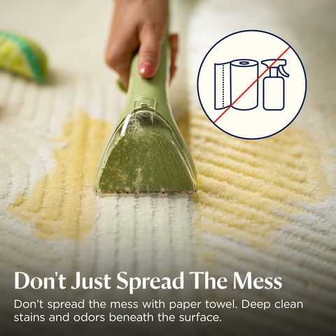 Bissell Little Green spray-scrub-suction action tackles everyday messes effectively