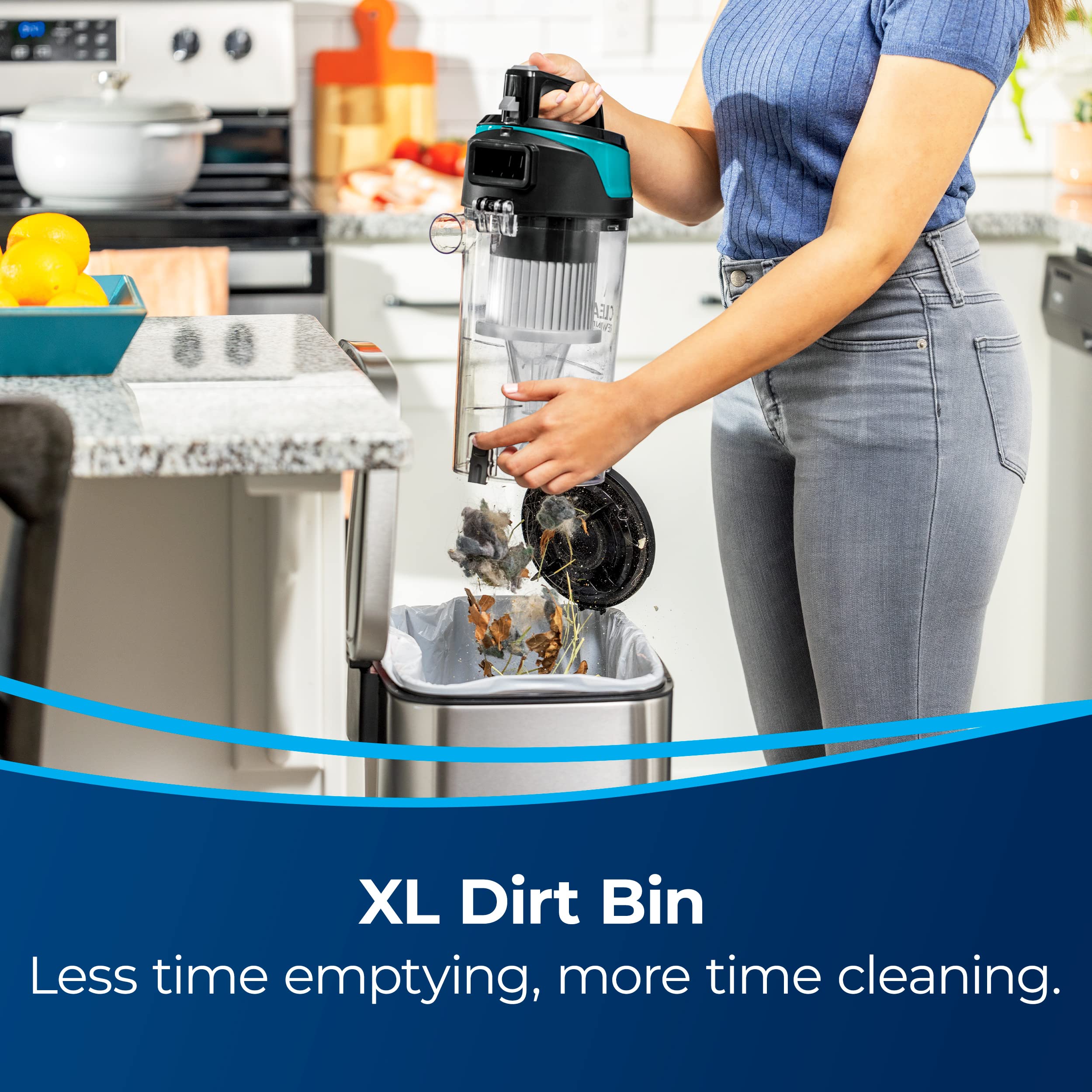 Bissell Multi-Surface Scatter-Free Cleaning protects hard floors from scatter.