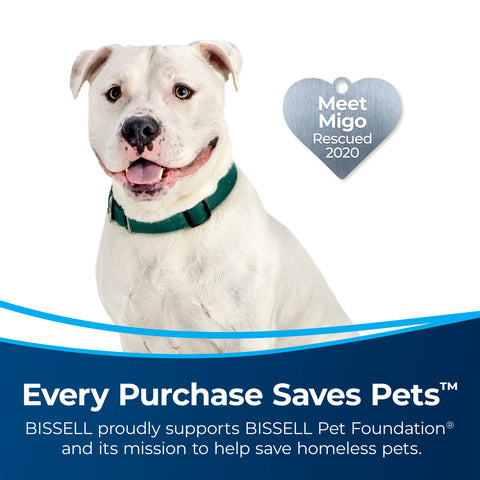 Bissell MultiClean Allergen Pet Rewind in action cleaning a carpet with strong suction