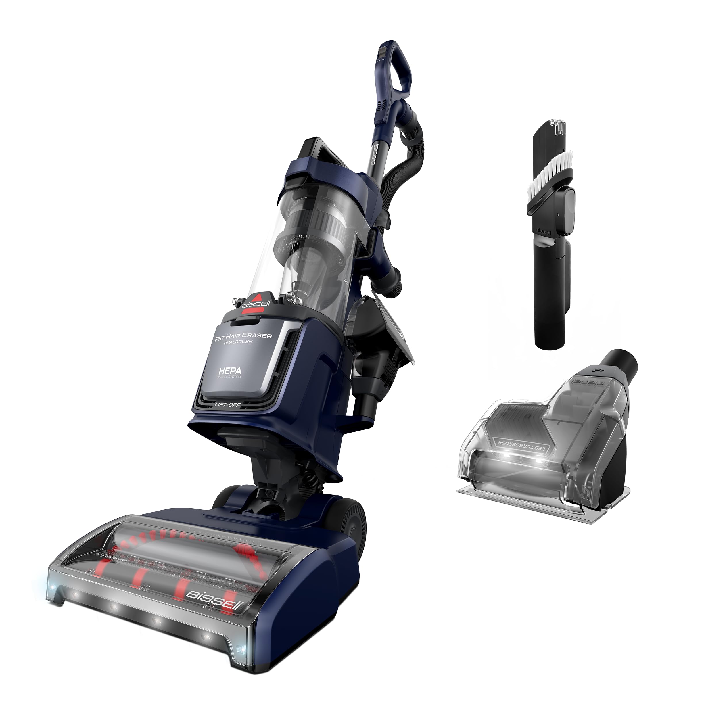 Bissell Pet Hair Eraser DualBrush upright vacuum main brush rolls tackle large and small debris
