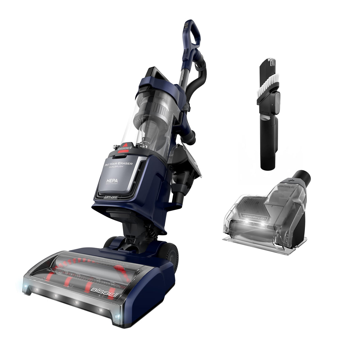 Bissell Pet Hair Eraser DualBrush upright vacuum main brush rolls tackle large and small debris
