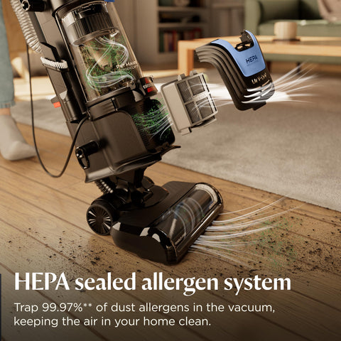 Bissell Pet Hair Eraser HEPA sealed system traps dust inside the unit.
