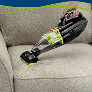 Bissell Pet Hair Eraser stores neatly for grab-and-go cleaning.