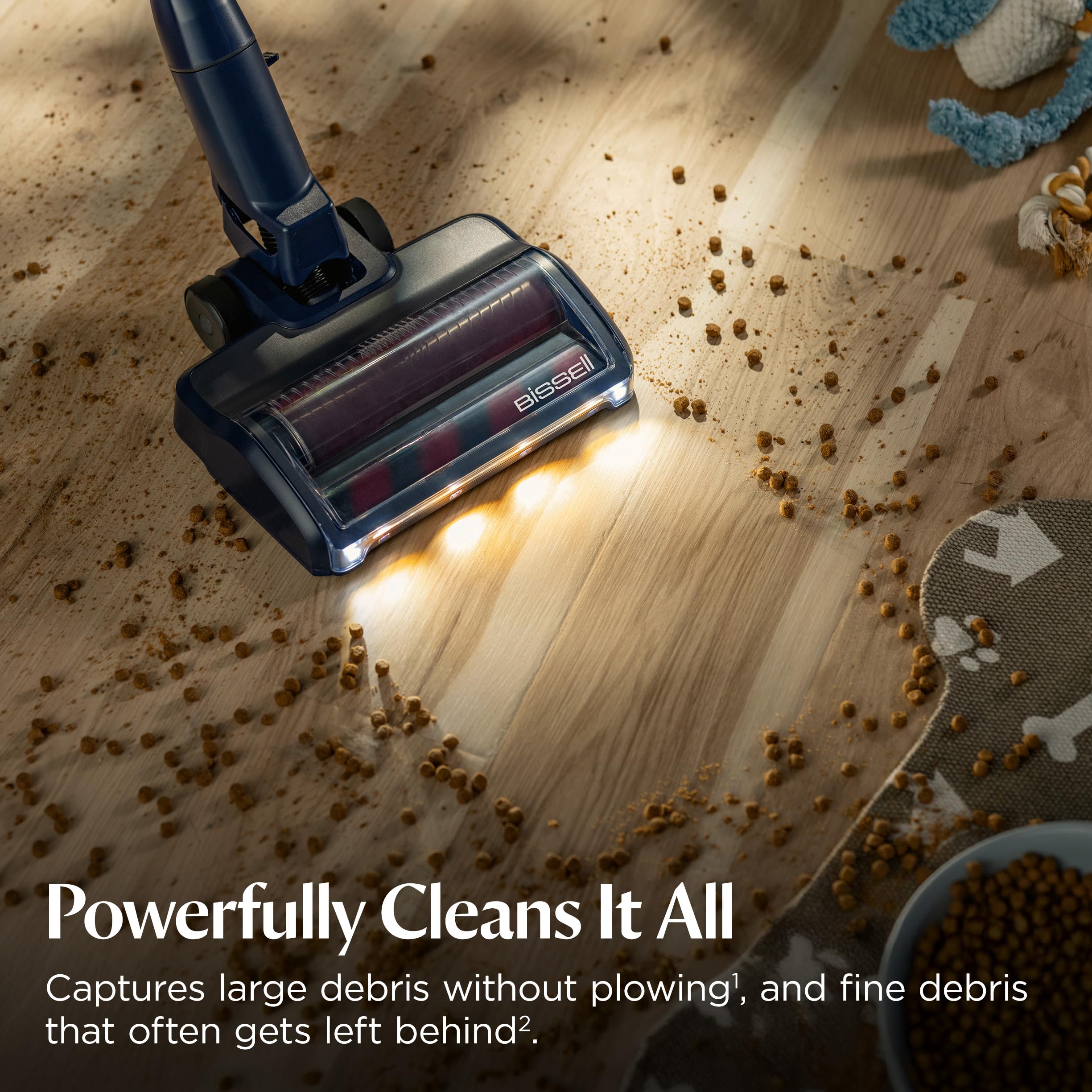 Bissell PowerClean AutoAdapt suction boost for tough messes.