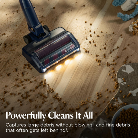 Bissell PowerClean AutoAdapt suction boost for tough messes.