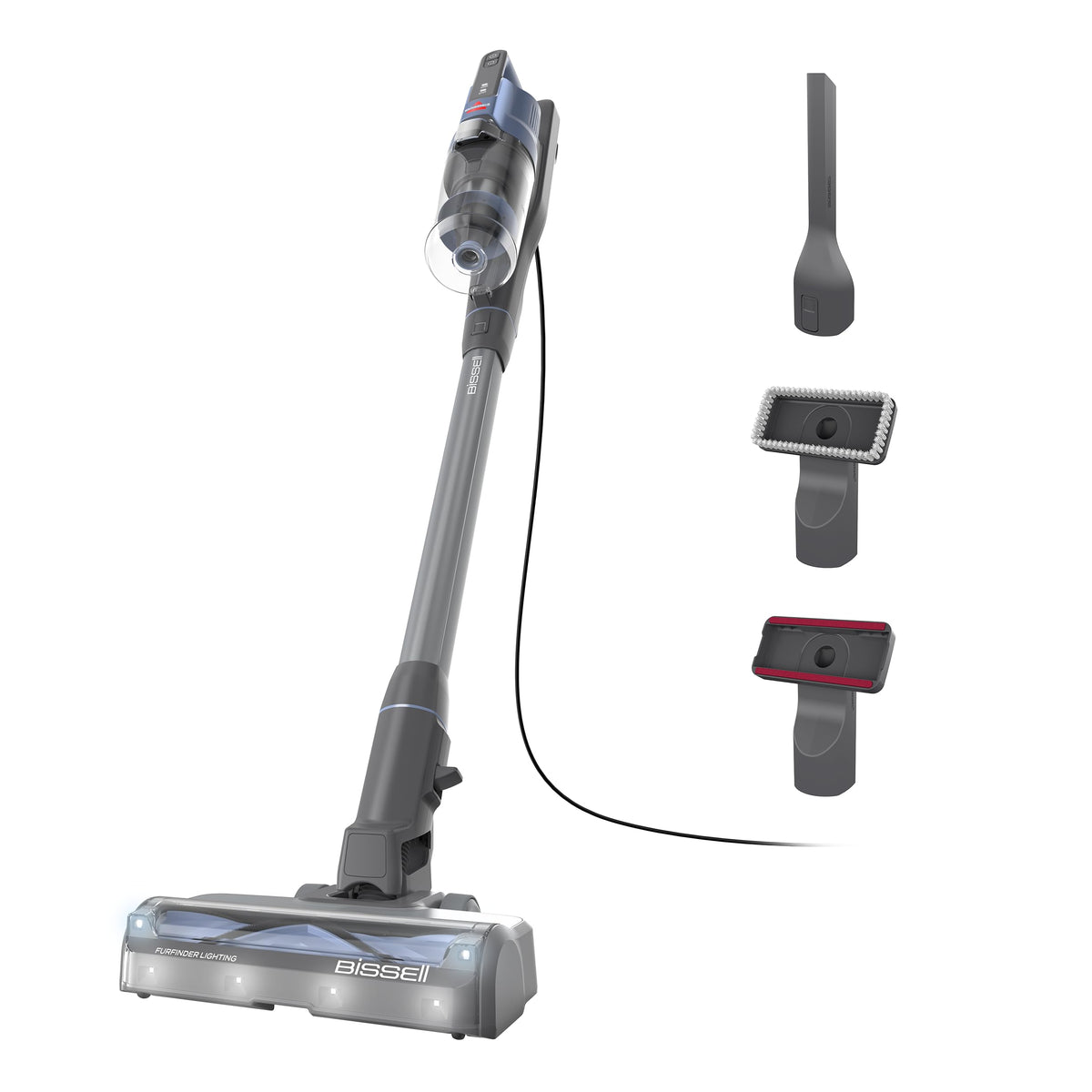 Bissell PowerClean FurFinder Headlights illuminate hidden fur for easier cleaning.