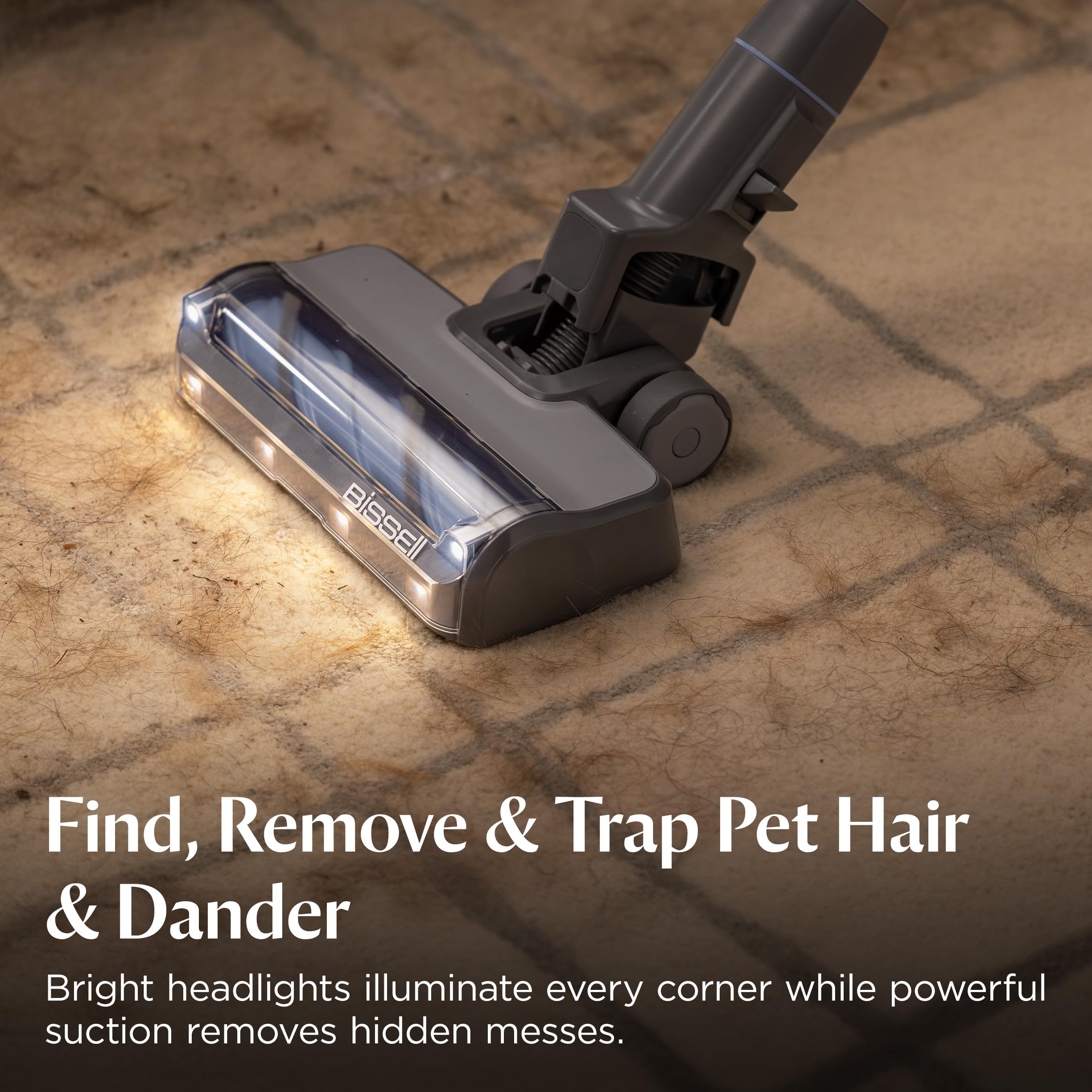 Bissell PowerClean FurFinder Tangle-Free Brush Roll reduces hair wrap during cleaning.