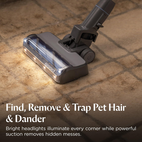 Bissell PowerClean FurFinder Tangle-Free Brush Roll reduces hair wrap during cleaning.