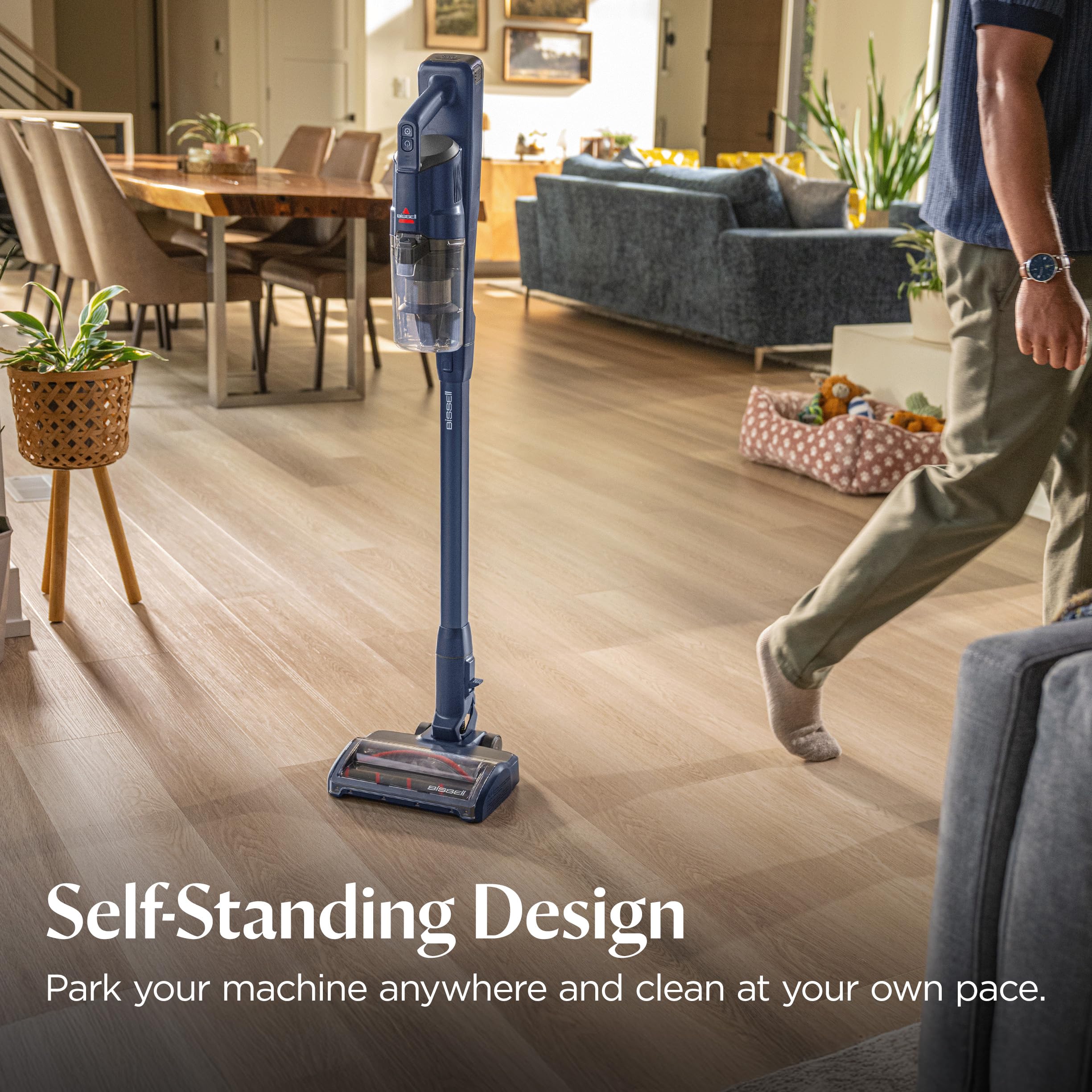 Bissell PowerClean cleans hard floors and picks up pet hair and debris.