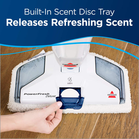 Bissell PowerFresh Deluxe sealed-floor cleaning on hardwood and tile surfaces