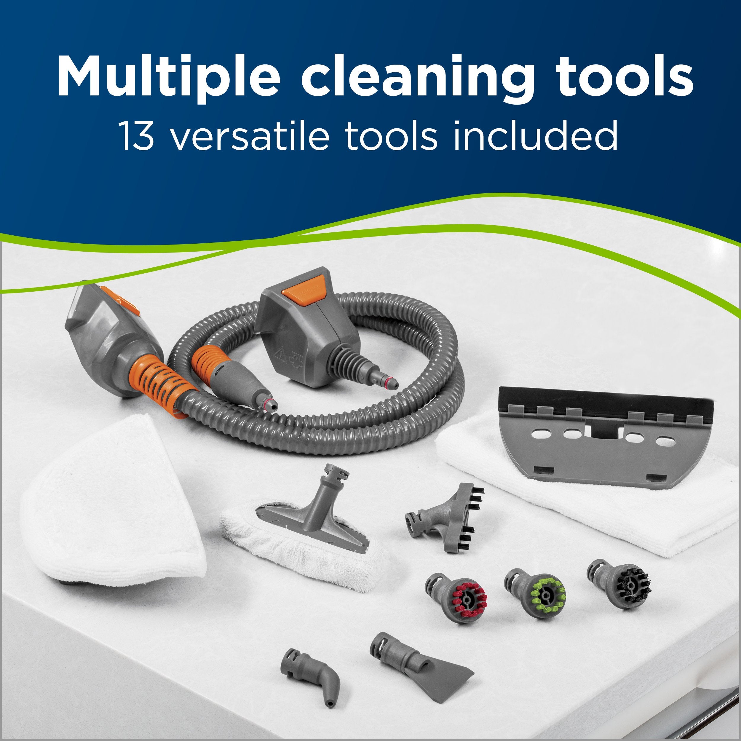 Steam cleaning action on tile floor with BISSELL PowerFresh Lift-Off Pet