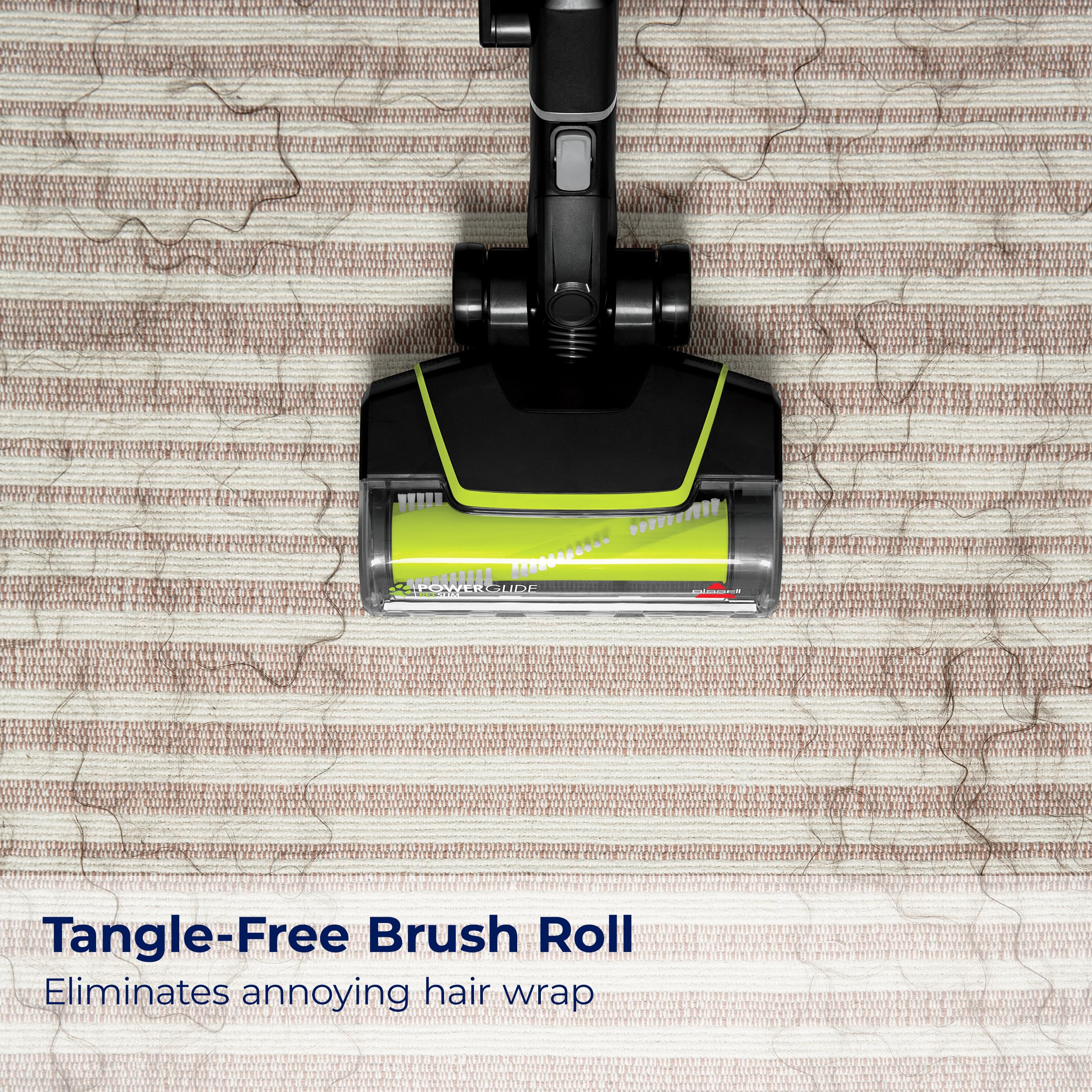 BISSELL PowerGlide Slim Pet tangle-free brush roll minimizes hair wrap