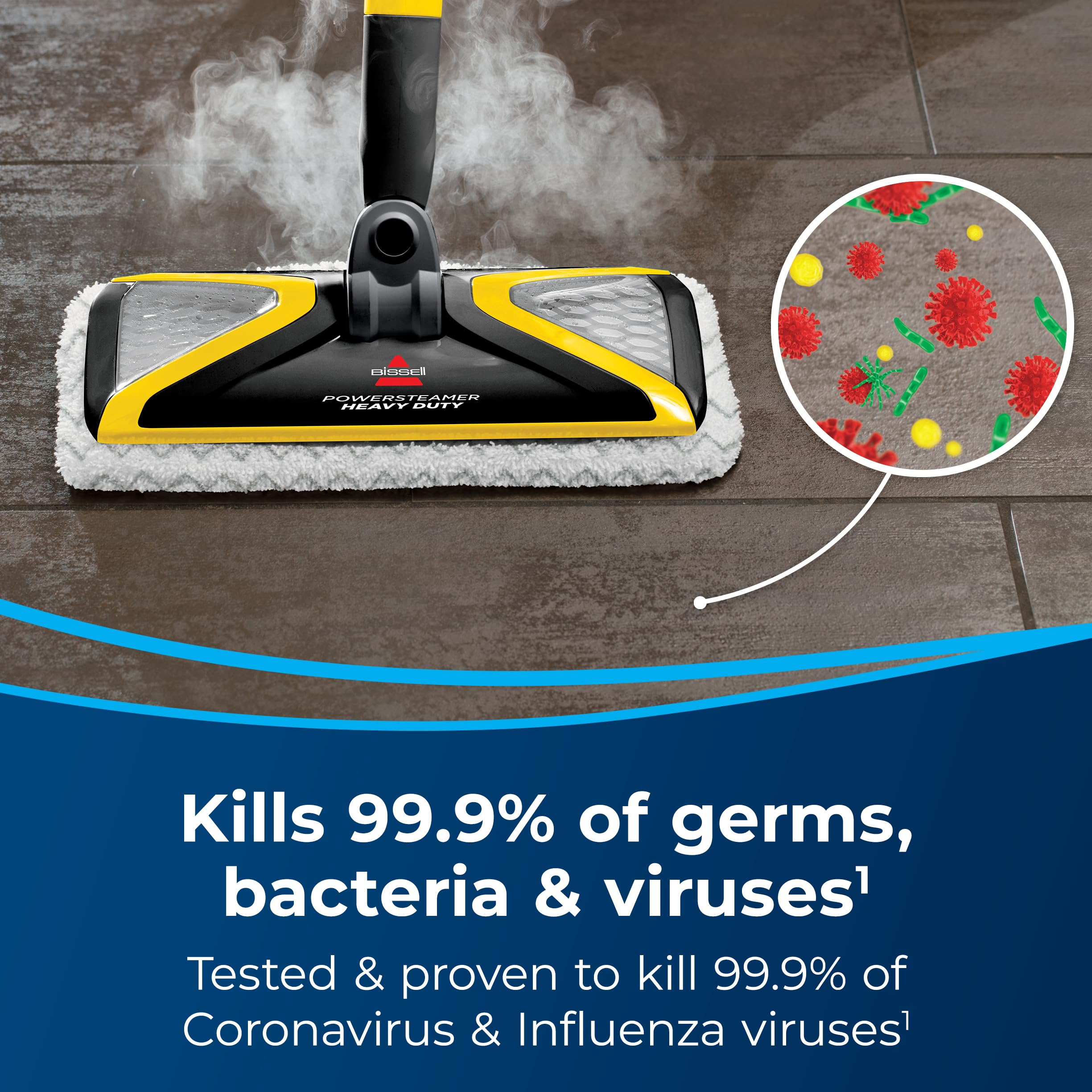 Bissell PowerSteamer stores neatly with wall mount for easy access.