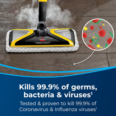 Bissell PowerSteamer stores neatly with wall mount for easy access.