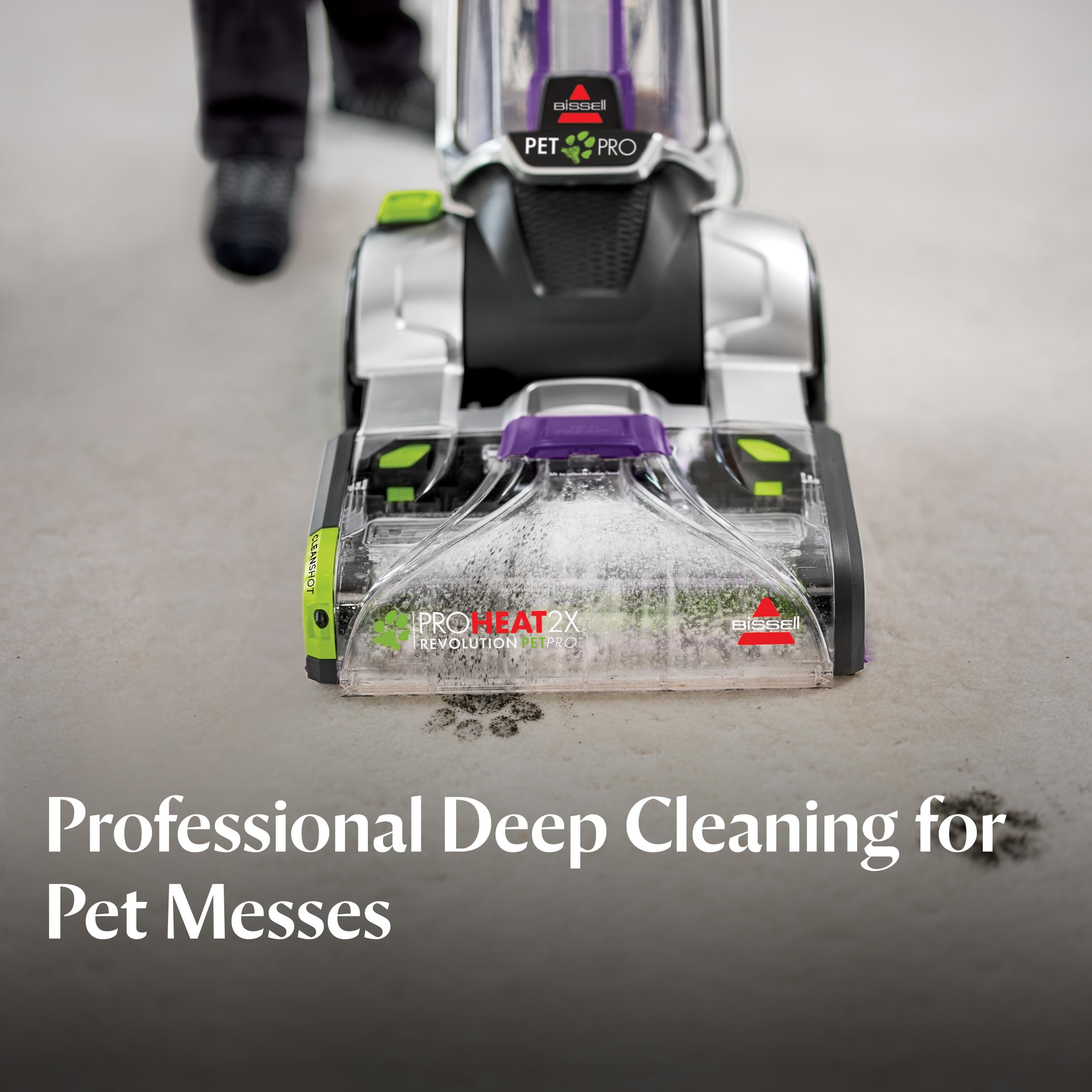 Powerful cleaning action with Dual DirtLifter brushes for embedded pet dirt