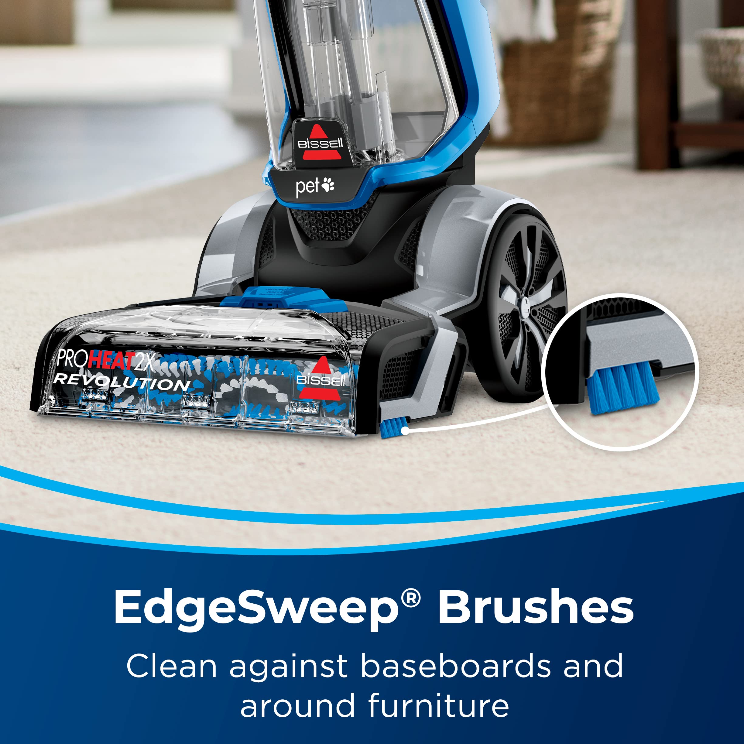 Cleaning in action with BISSELL ProHeat 2X Revolution Pet delivers results.