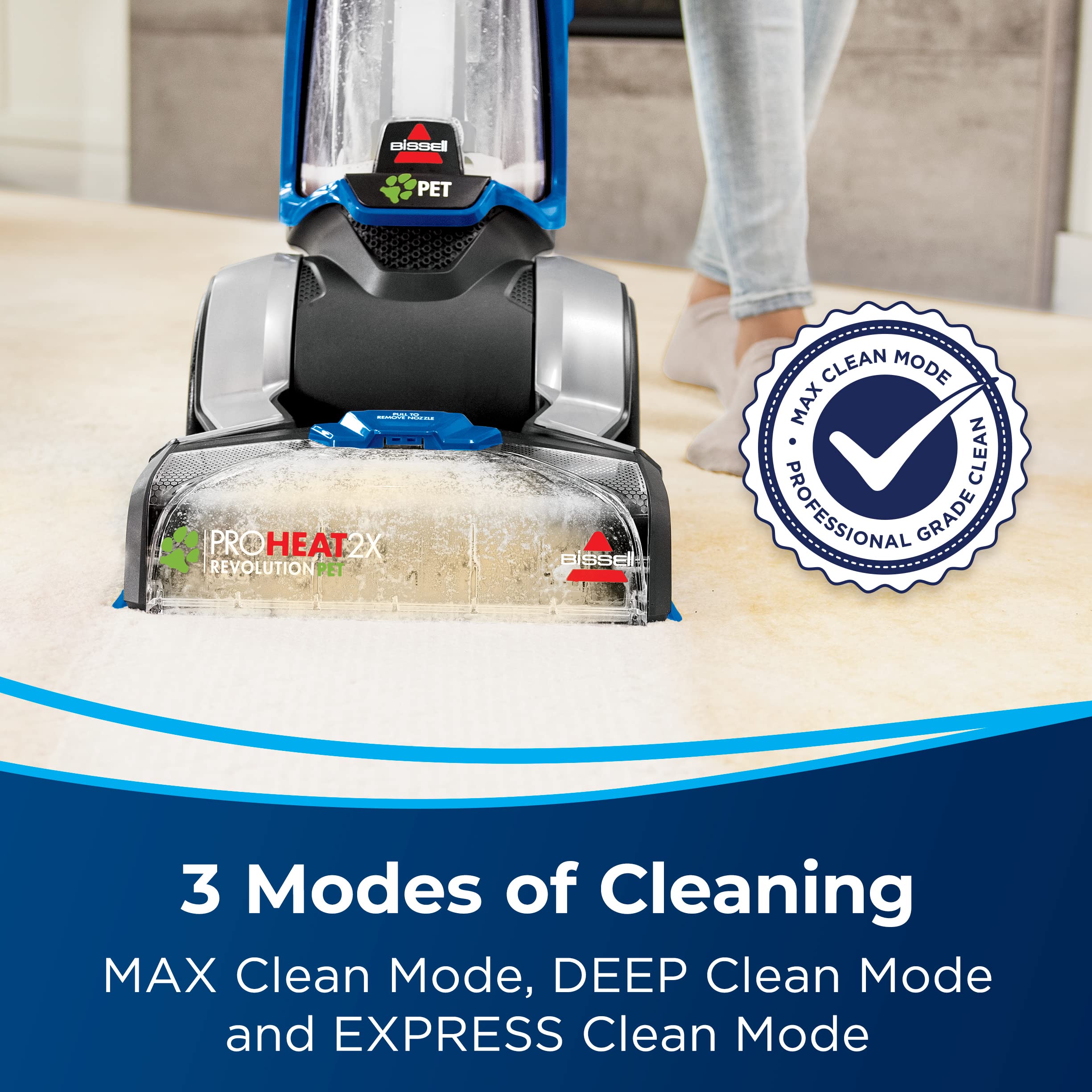 Express Clean mode shows quick-dry results for busy homes.