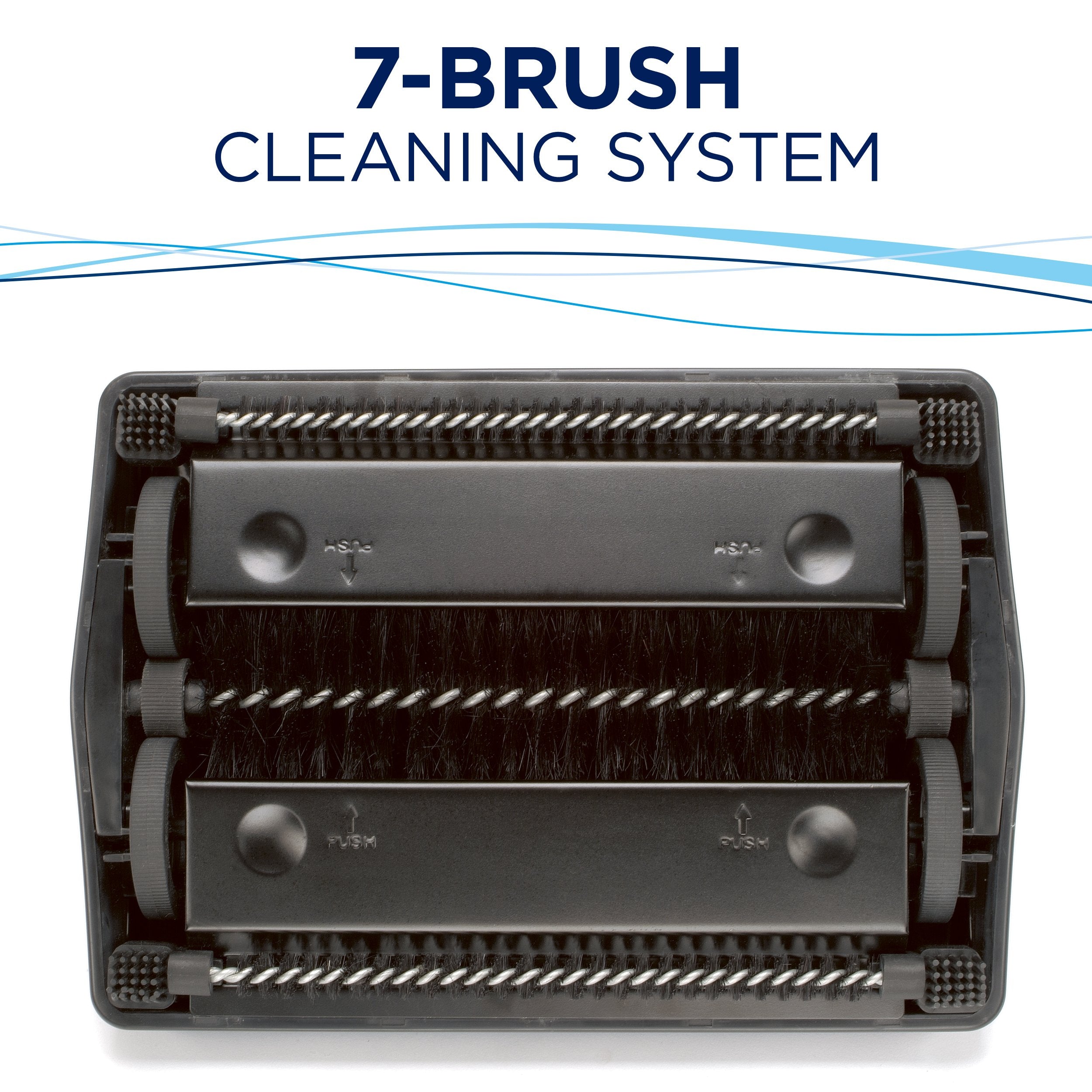Bissell Refresh Pirouette blue handle grip for comfortable cleaning.