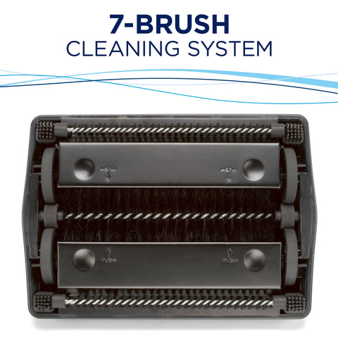 Bissell Refresh Pirouette blue handle grip for comfortable cleaning.