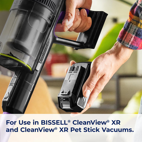 Bissell replacement battery pack shown with packaging for CleanView XR compatibility
