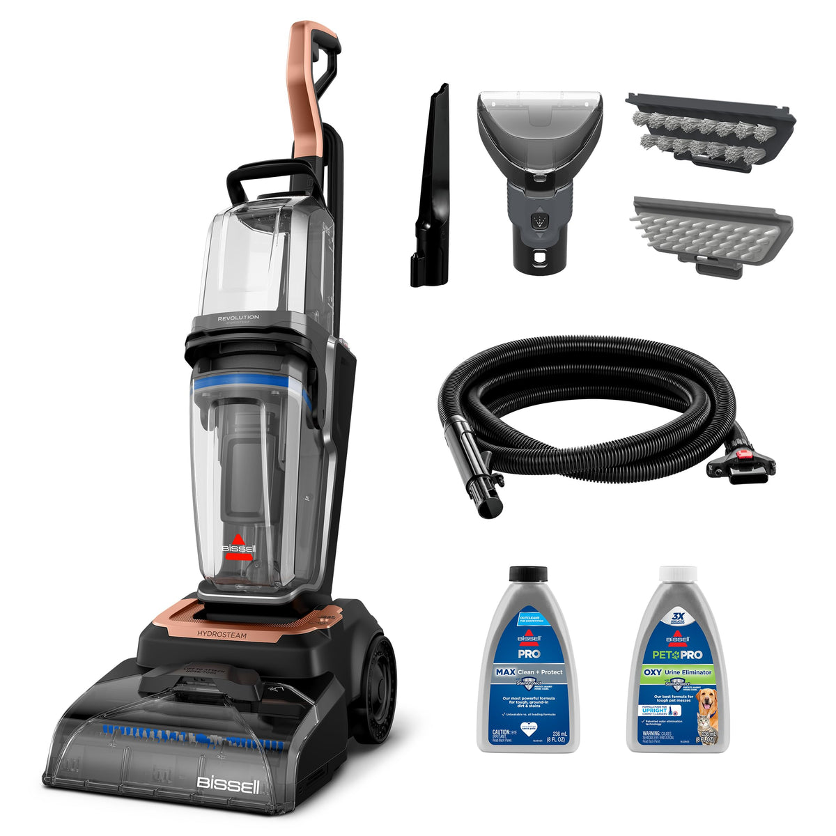 Bissell Revolution HydroSteam main unit ready for deep carpet cleaning