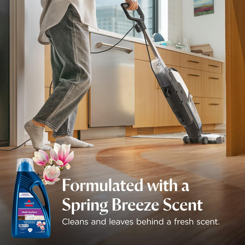 Bissell sealed hard floor after cleaning showing virtually streak-free shine.