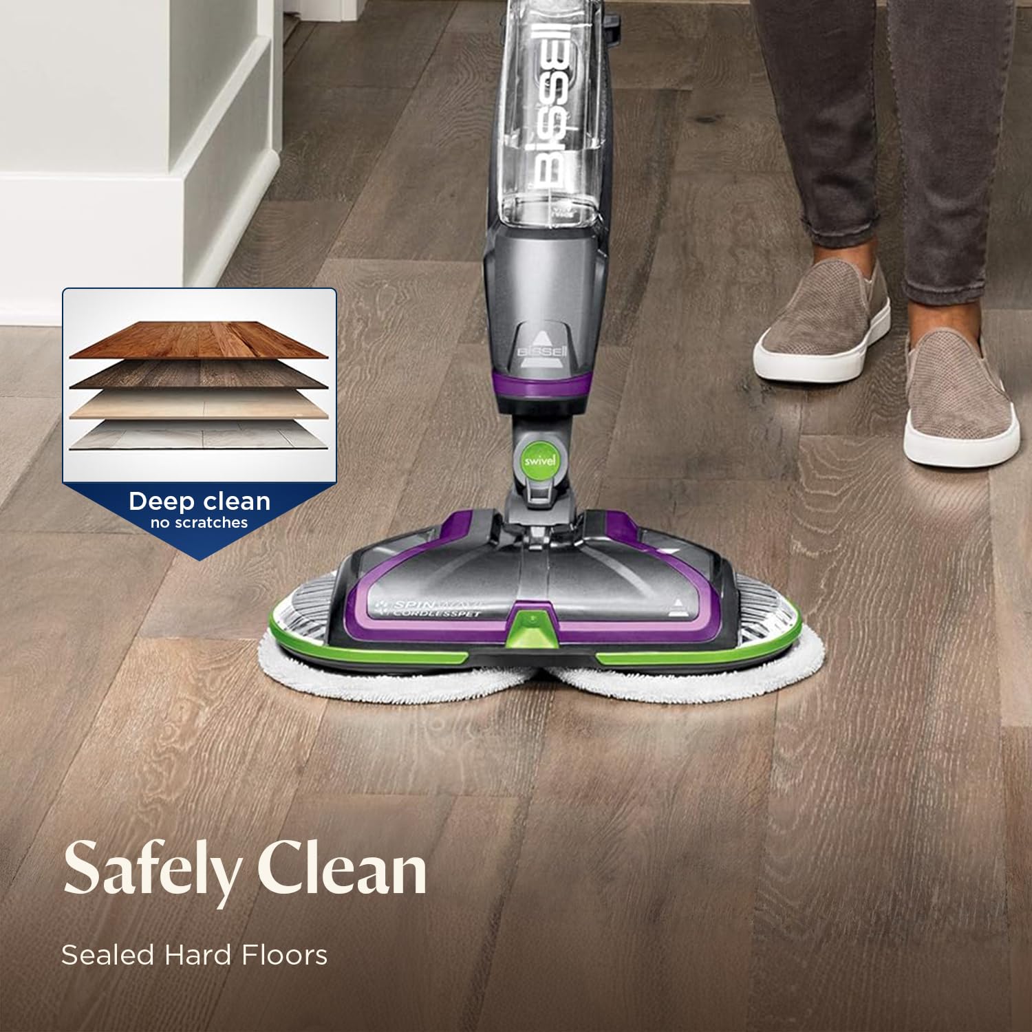 Bissell SpinWave cordless PET mop charging battery and dock