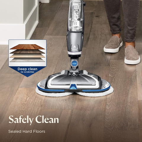 Bissell SpinWave includes reusable mop pads for multiple sessions.