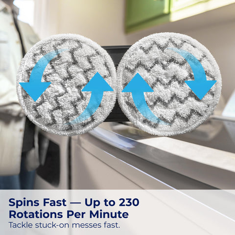 Bissell SpinWave SmartSteam swivel head reaches under furniture and baseboards.