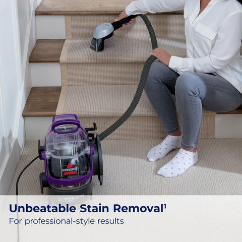 Bissell SpotClean Pro Pet 2458 3in stain tool reaches tight spots.