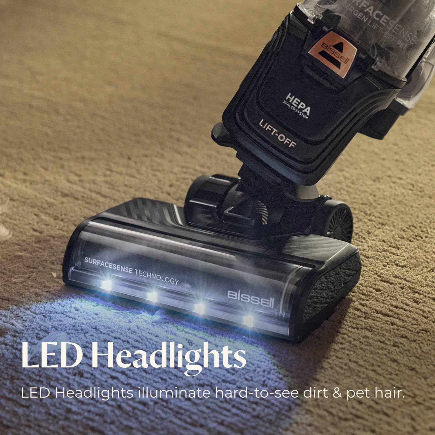 Bissell SurfaceSense cleans stairs and hard-to-reach areas with ease.
