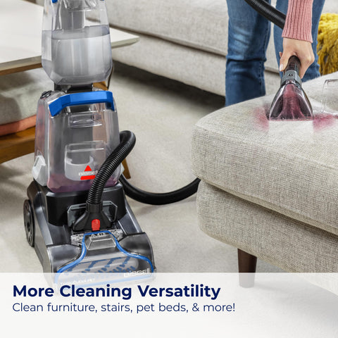 Bissell TurboClean PET 4-inch Self-Cleanout Tool enables quick debris flush.