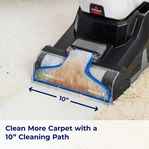 Bissell TurboClean Pet XL deepreach brush demonstrates deep cleaning for embedded dirt