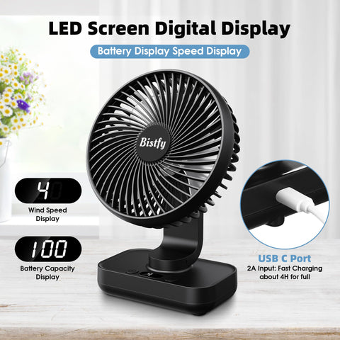 Bistfy Desk Fan 5.5-inch compact design fits bedside or desk spaces