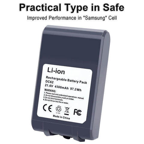 Biswaye 21.6V battery aligned with Dyson V6 charger
