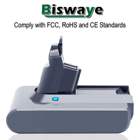 Biswaye V6 battery being installed in a Dyson V6 model