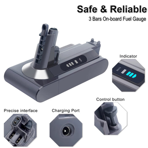 Biswaye V10 battery side view highlighting safety-focused design.