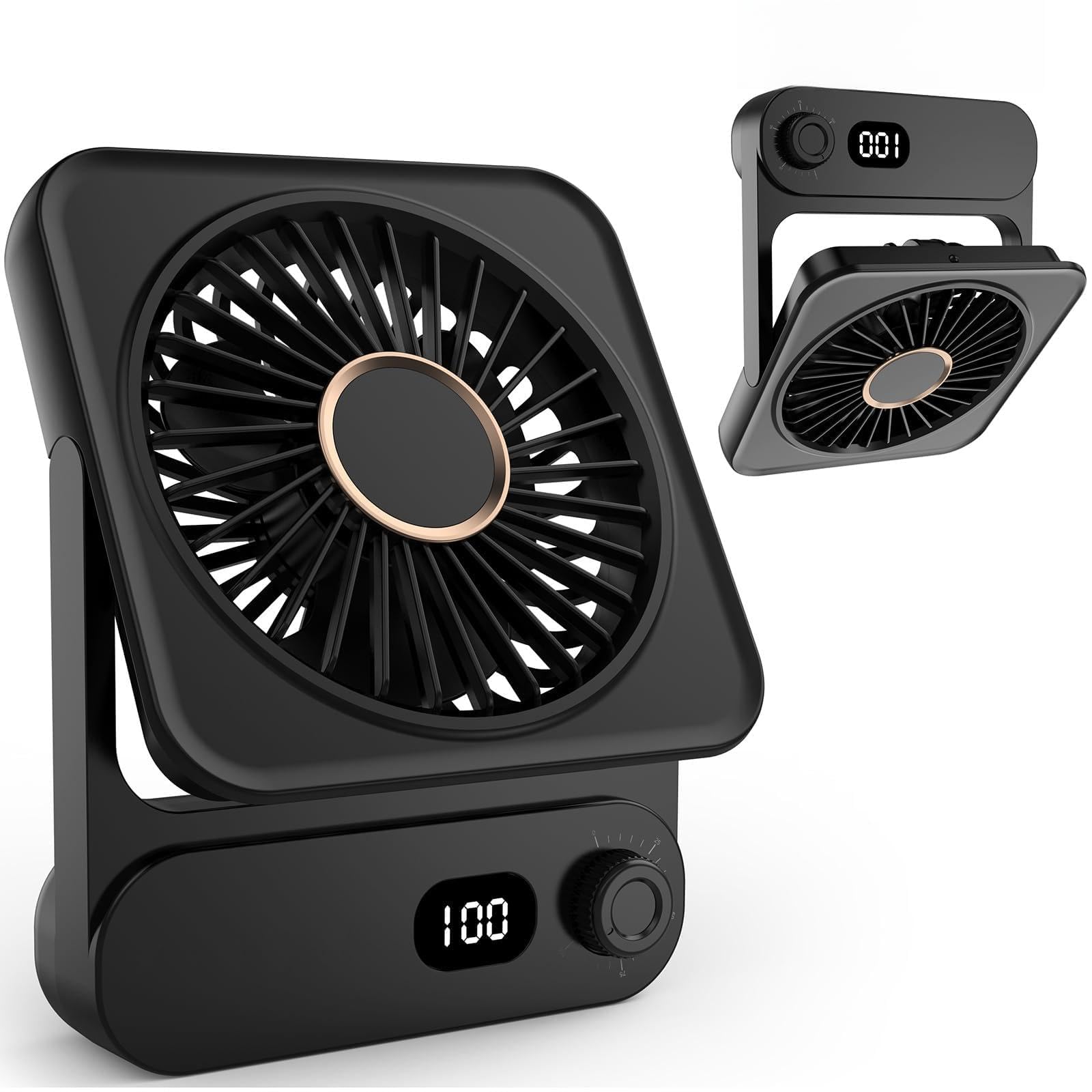 Biswitif magnetic cruise desk mini fan front view cools you on the go in tight spaces.