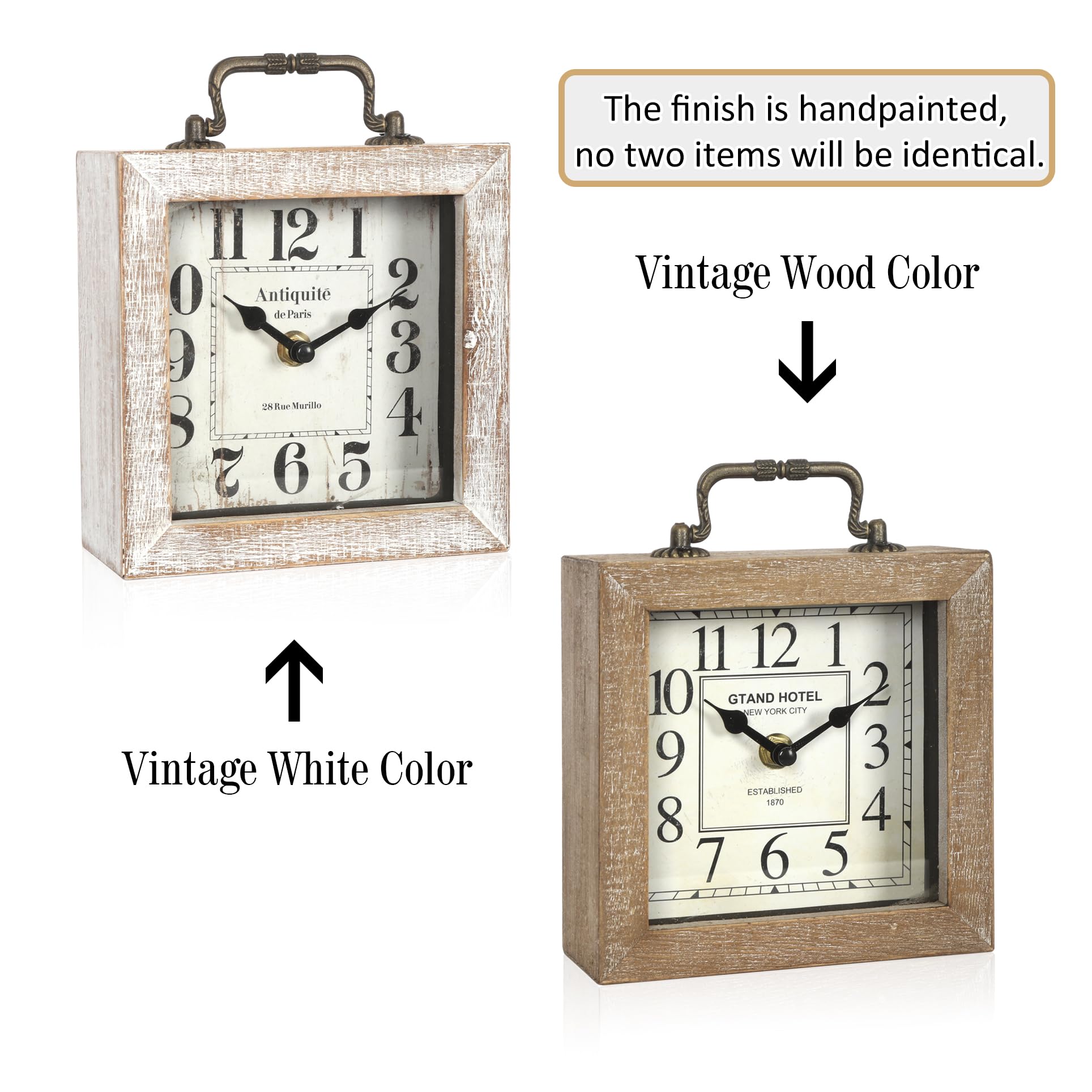 BITALYE hand-painted finish clock with unique vintage look