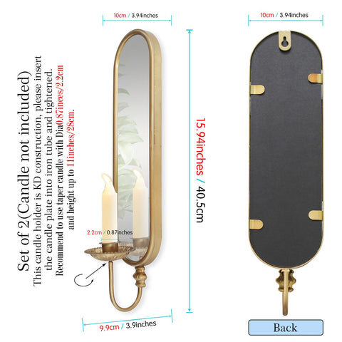 BITALYE hand-welded iron candle sconce detail in antique gold finish