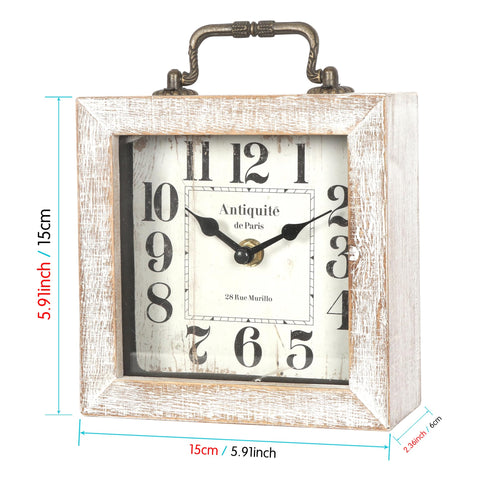BITALYE wooden table clock side view showing wood grain