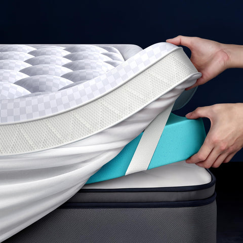 Biteany mega-support topper dual-layer design for enhanced support on sagging mattresses