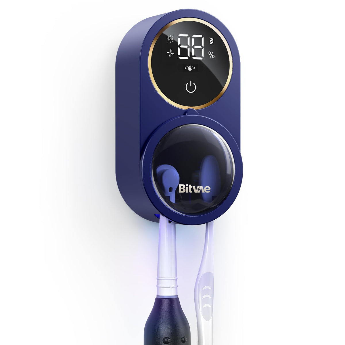 Bitvae toothbrush cleaner front view with UV dual cleaning.