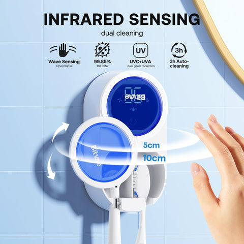 Bitvae toothbrush cleaner UV UVA cleaning targets bristles and deep gaps for thorough sanitation.