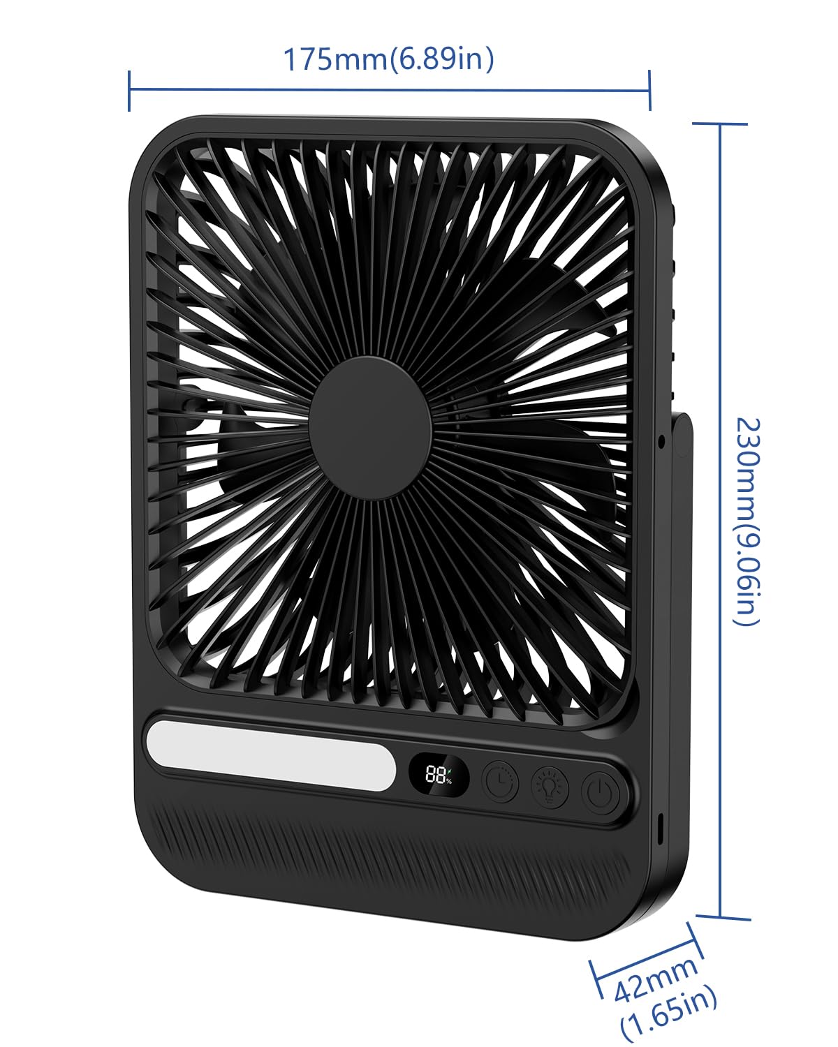 BIVBTP flat ultra-thin travel fan profile fits easily in luggage