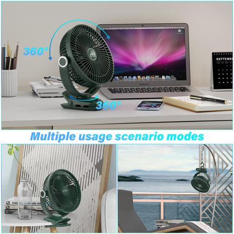 BIVBTP clip-on fan hanging setup provides overhead airflow