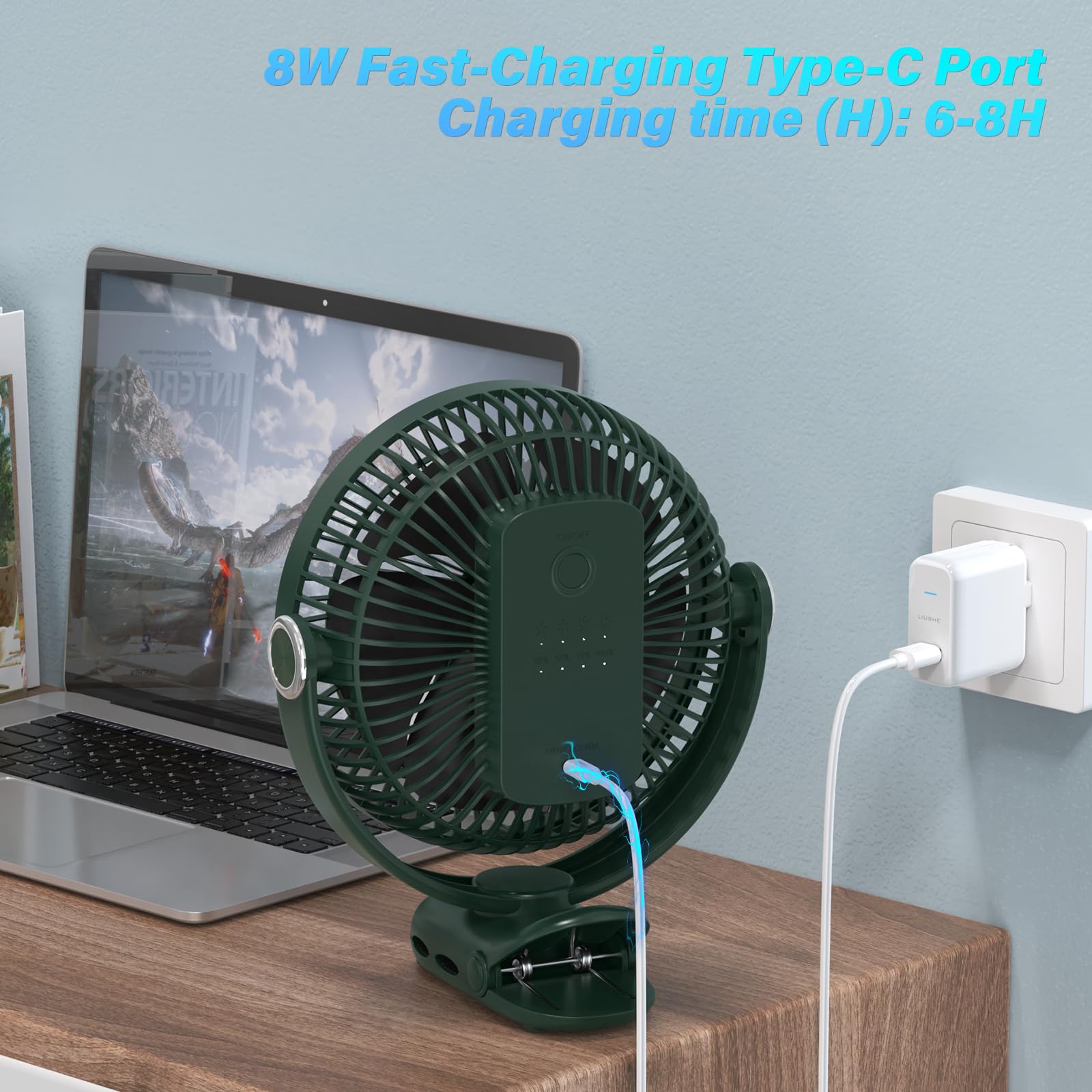 BIVBTP clip-on fan ultra-quiet operation supports focused work